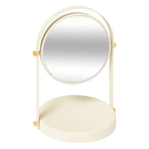 Miroir Rond "duo" Pivotant Ivoire