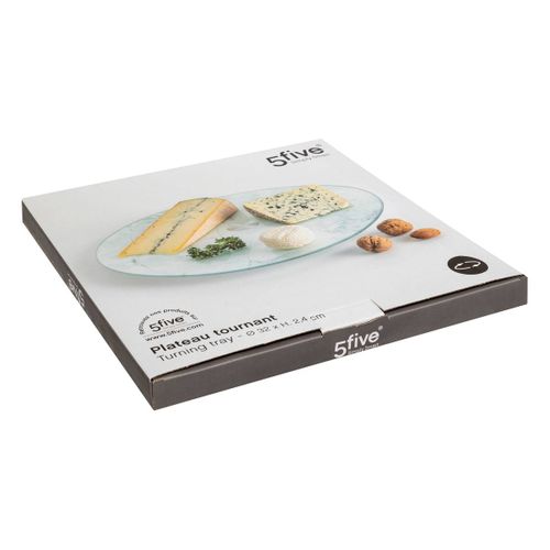 Plat Tournant Effet Marbre Blanc