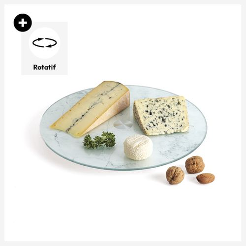 Plat Tournant Effet Marbre Blanc