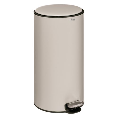 Poubelle Ronde 30 Litres En Métal Beige Argile