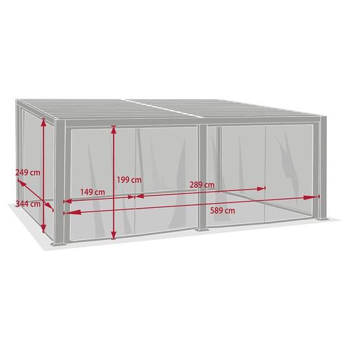 Moustiquaire Pour Pergola Bioclimatique "avila" Graphite 6 X 3,5m En Polyester