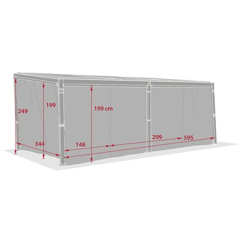 Rideaux Pour Pergola Biocliamtique "avila" Ardoise 6 X 3,5m En Polyester