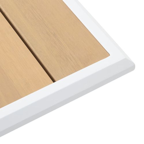 Table Extérieure Fixe Axiome 8p. Eucalyptus Blanc