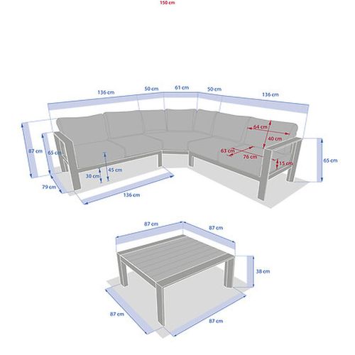 Salon De Jardin D'angle En Aluminium 5 Places Evasion - Graphite Et Honey