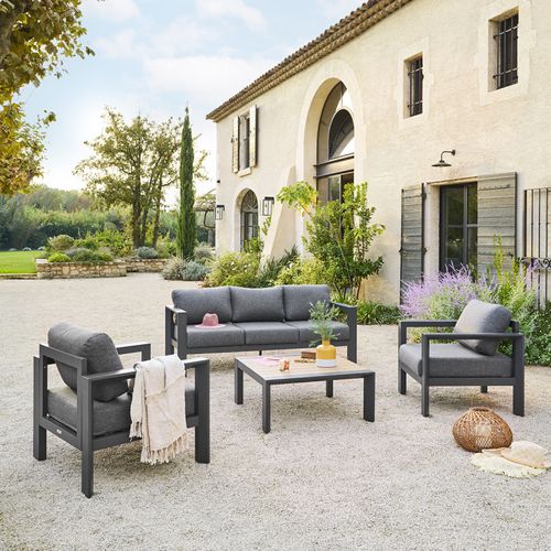 Salon Extérieur 5 Places Evasion Graphite / Honey