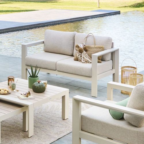 Canapé De Jardin En Aluminium 2 Places Evasion - Argile