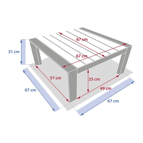 Table Basse De Jardin Petit Modèle En Aluminium Effet Bois Evasion - Graphite Et Honey