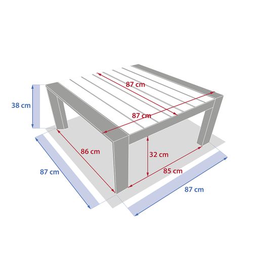 Table Basse De Jardin En Aluminium Effet Bois Evasion - Graphite Et Honey