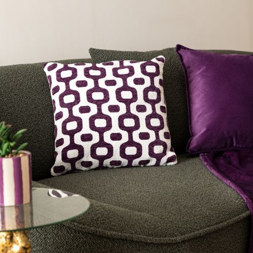 Housse De Coussin Jeni Chenille Violet 40x40cm