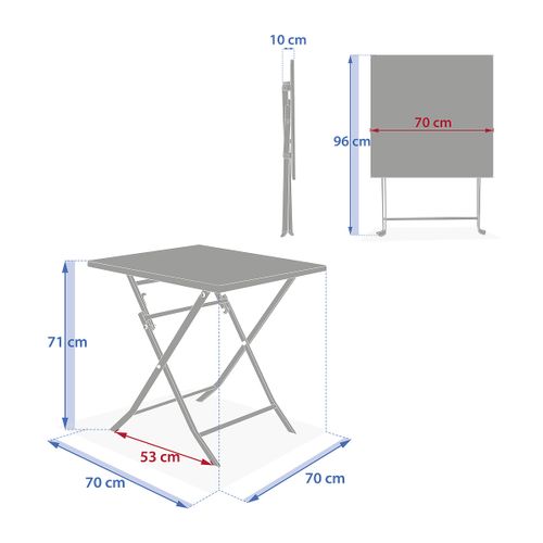Table Carrée Pliante Greensboro 2p Laurier