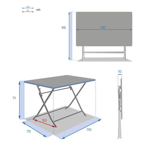 Table Rectangulaire Pliante Greensboro 4p Laurier