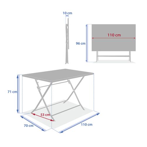 Table Rectangulaire Pliante Greensboro 4p Laurier