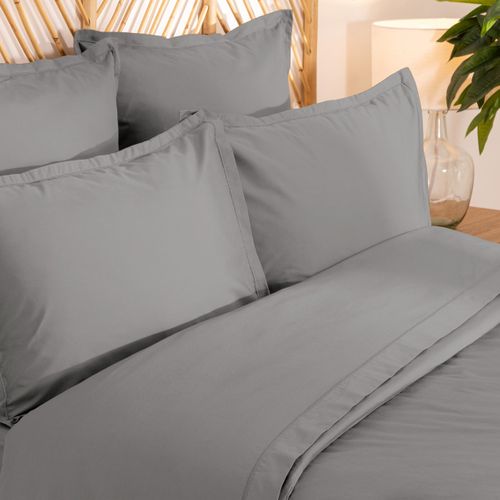 Parure De Lit Landiha Percale Gris 240x220cm