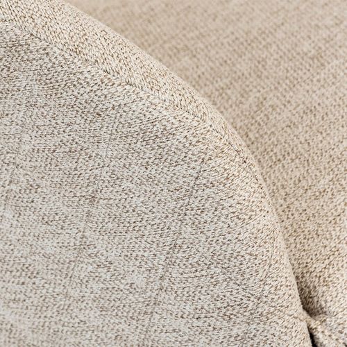 Tabouret Fauteuil De Bar En Velours Beige Et Pieds En Métal Noir