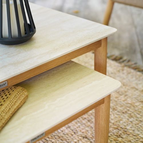 Salon 5 Places Orissa Effet Bois Brossé / Taupe Hespéride