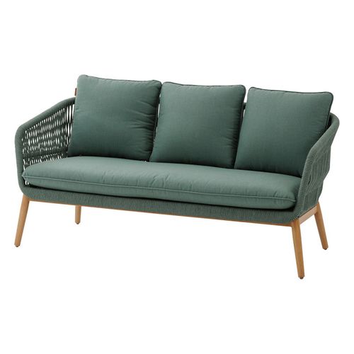 Salon 5 Places Orissa Effet Bois Brossé / Vert Olive Hespéride