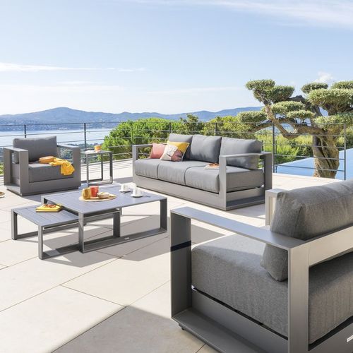 Salon De Jardin En Aluminium 5 Places Allure - Graphite