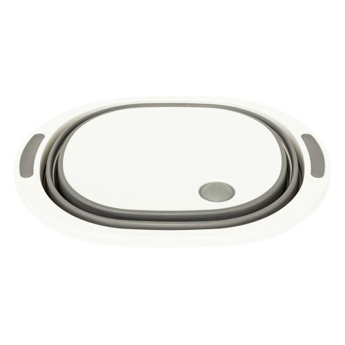 Bassine "retractable" 8l Avec Bouchon De Vidange Gris Et Blanc