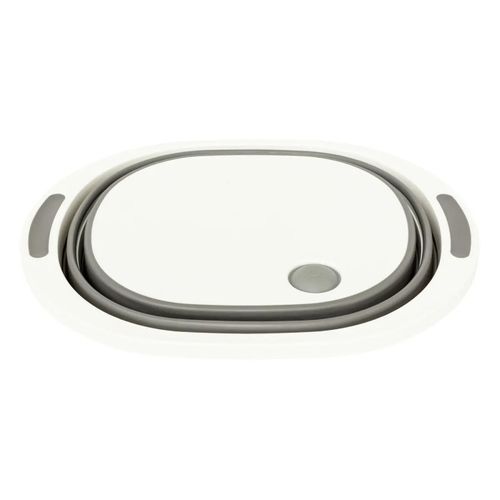 Bassine "retractable" 8l Avec Bouchon De Vidange Gris Et Blanc