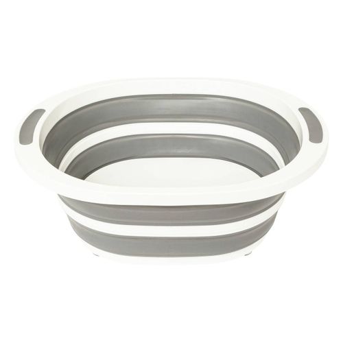 Bassine "retractable" 8l Avec Bouchon De Vidange Gris Et Blanc