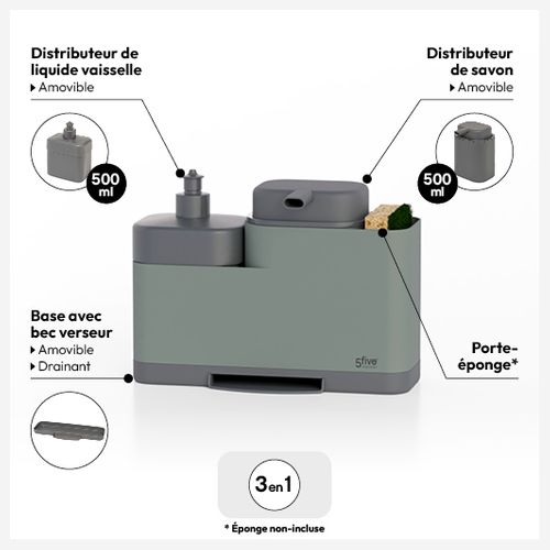 Organiseur Évier "néo" Avec Distributeur Vert
