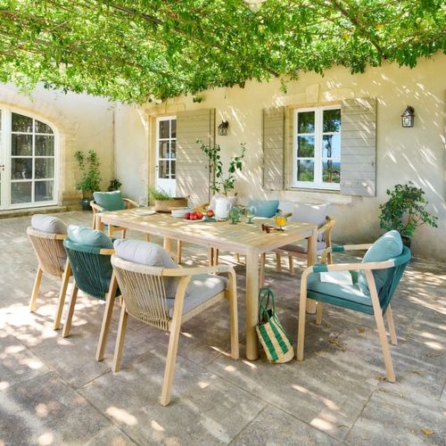 Table De Jardin Fixe Rectangulaire En Bois Deona - Marron