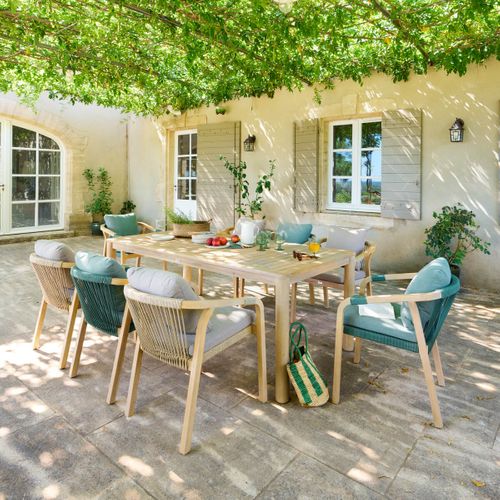 Table De Jardin Fixe Rectangulaire En Bois Deona - Marron