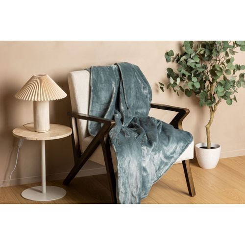 Plaid Flanelle Fourrure Bleu Clair 130 X 180 Cm