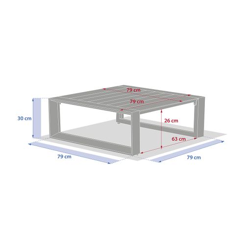 Table Basse De Jardin Carrée En Aluminium Allure - Graphite