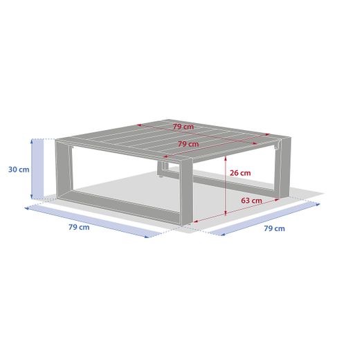 Table Basse De Jardin Carrée En Aluminium Allure - Avoine