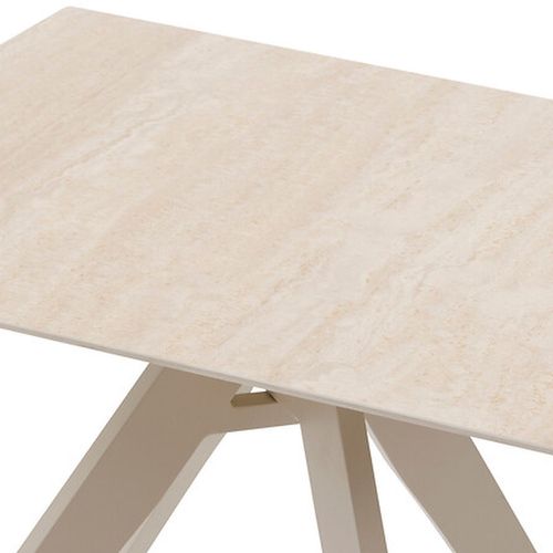 Table De Jardin Carré En Aluminium 2 Places Terzano - Vanille Et Argile