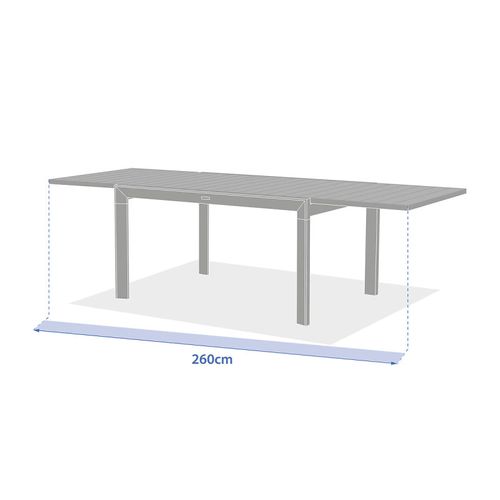 Table Extensible 10 Places Evasion Effet Bois Lin/argile Hespéride