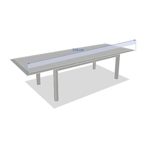 Table De Jardin Extensible En Aluminium Effet Bois 12 Places Allure - Grège Et Avoine