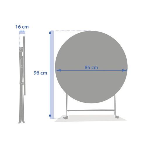 Table Ronde Pliante Greensboro 4p Graphite