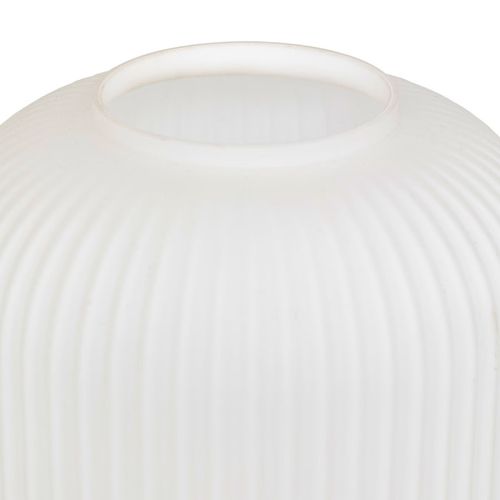 Lampe à Poser Travis 25 Cm Verre Blanc Et Bois Atmosphera