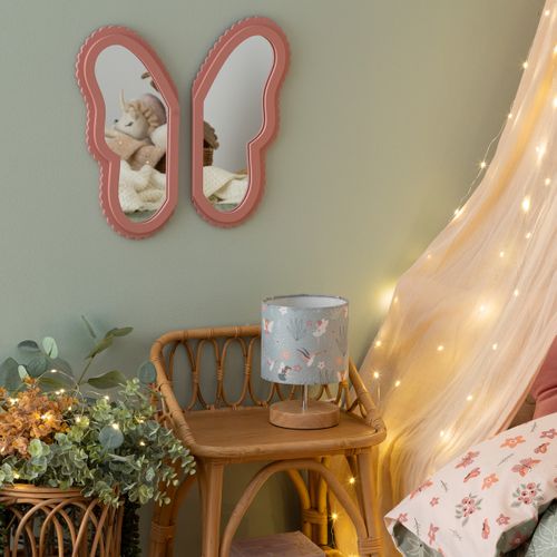 2 Miroirs Enfant Papillon "anna" Rose 37x19cm