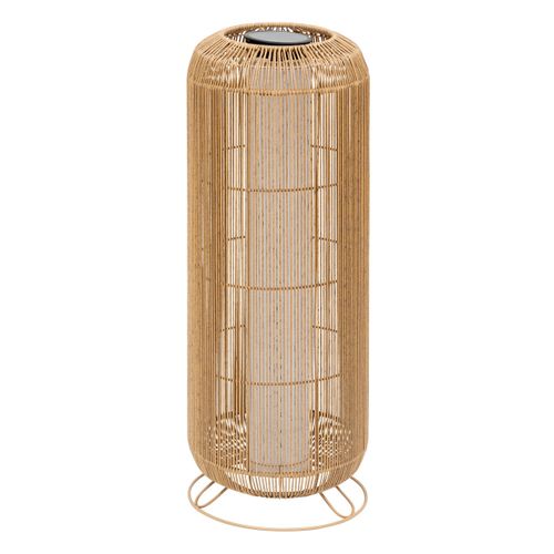 Grande Lampe D'extérieur Solaire Base Acier Beige D 28 X H 78 Cm