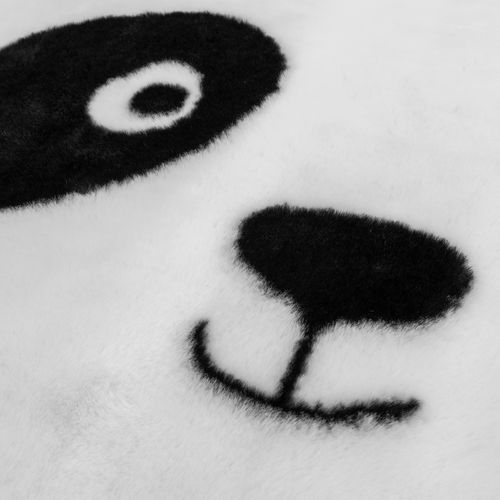 Tapis enfant Ø 100 cm PANDA Noir et blanc.