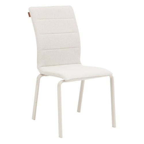 Chaise De Jardin Empilable "diese" Ivoire et Argile Aluminium Et Texaline