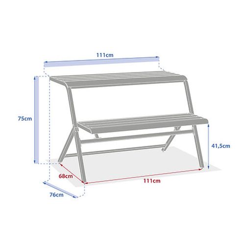 Ensemble De Balcon En Acier 2 Places Drilia - Vert Olive