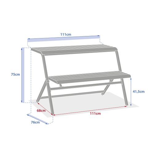 Ensemble De Balcon En Acier 2 Places Drilia - Vert Olive