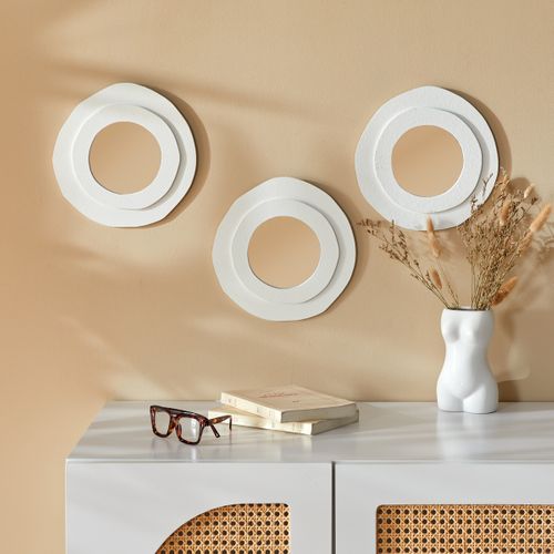 Lot De 3 Miroirs Ronds D25 Emily Blanc Atmosphera