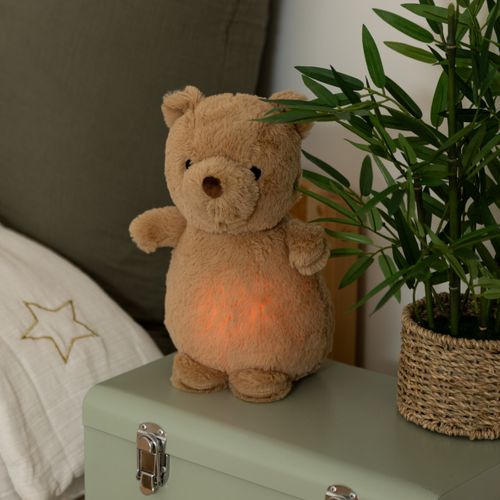 Veilleuse à Pile Multifonctions H.27cm Peluche Marron