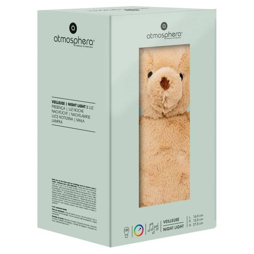 Veilleuse à Pile Multifonctions H.27cm Peluche Marron