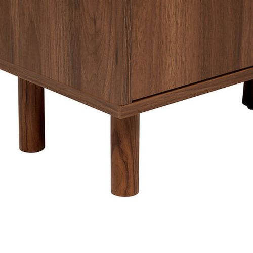 Bibliothèque 8 Niches Et 2 Portes Coulissantes Effet Noyer Slidy - Marron