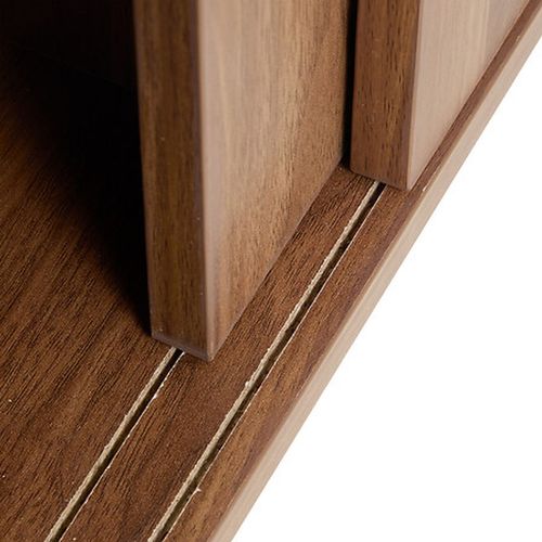 Meuble TV 2 Portes Coulissantes Effet Noyer Slidy - Marron