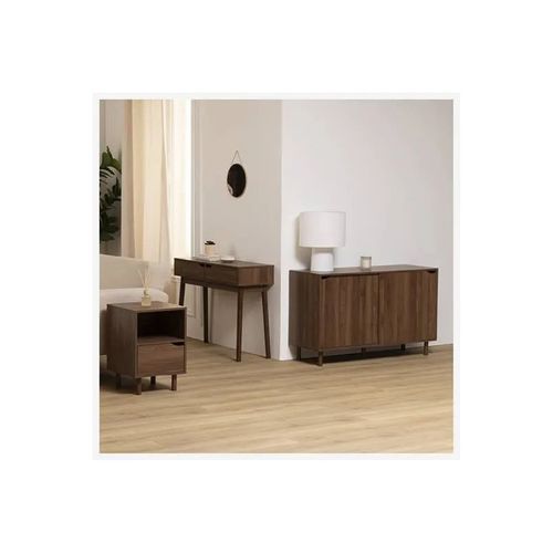 Console 2 Tiroirs Effet Noyer Slidy - Marron