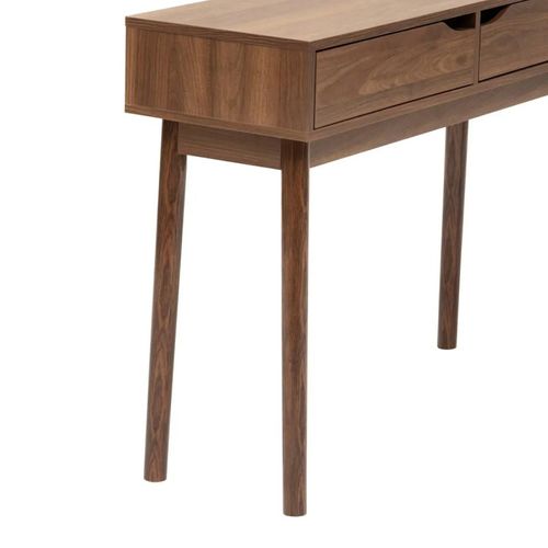 Console 2 Tiroirs Effet Noyer Slidy - Marron