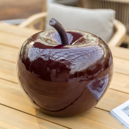 Pomme Déco Extérieur Glossy H.28,5cm Résine Rouge Rubis