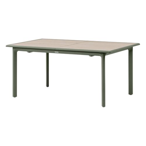 Table De Jardin "dilors" Effet Bois Lin et Vert Laurier 10 Places En Aluminium
